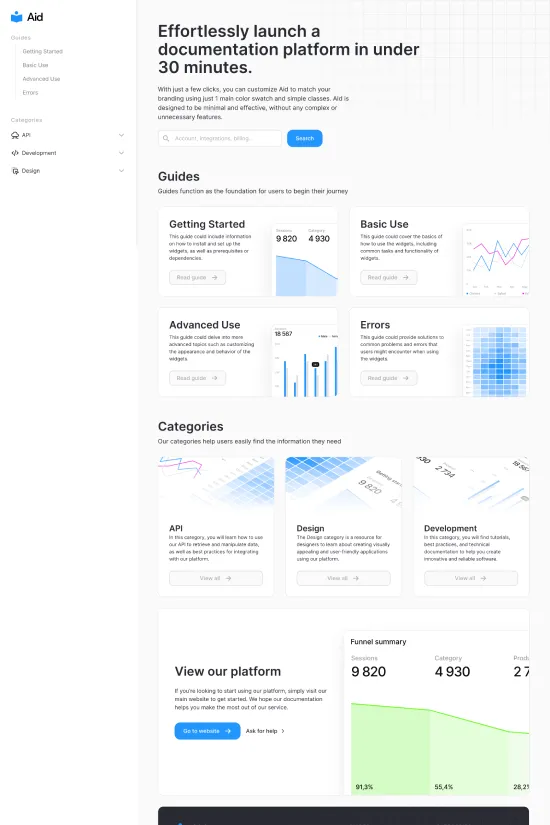 Modern Documentation SaaS Webflow website template