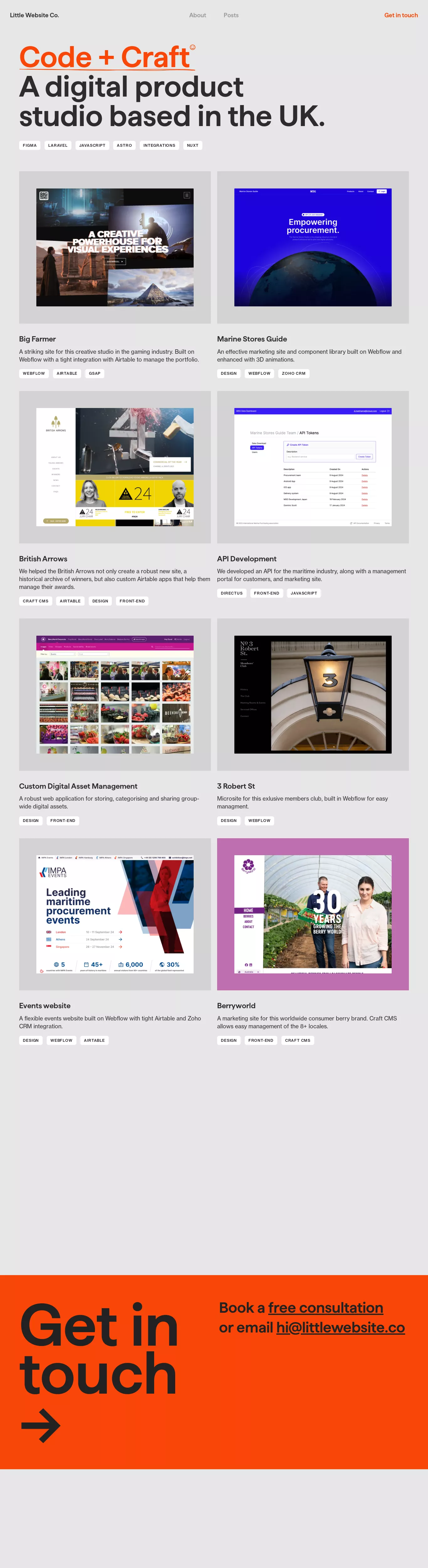 Dynamic Webflow Website Example - Orange, Sans-serif Typography, Modern, Web Development
