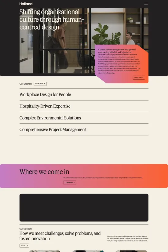 Webflow website example Interior Design Modern Clean Black