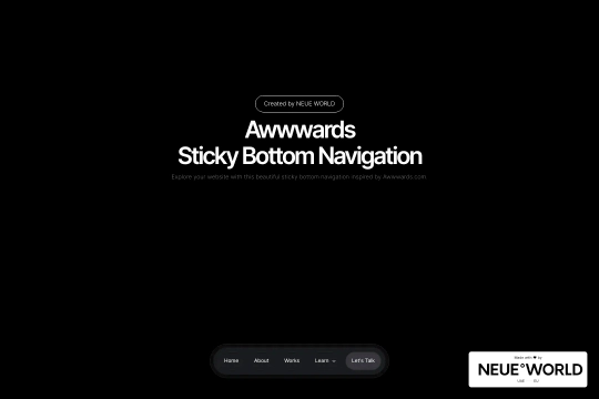 Sticky bottom navigation Webflow cloneable