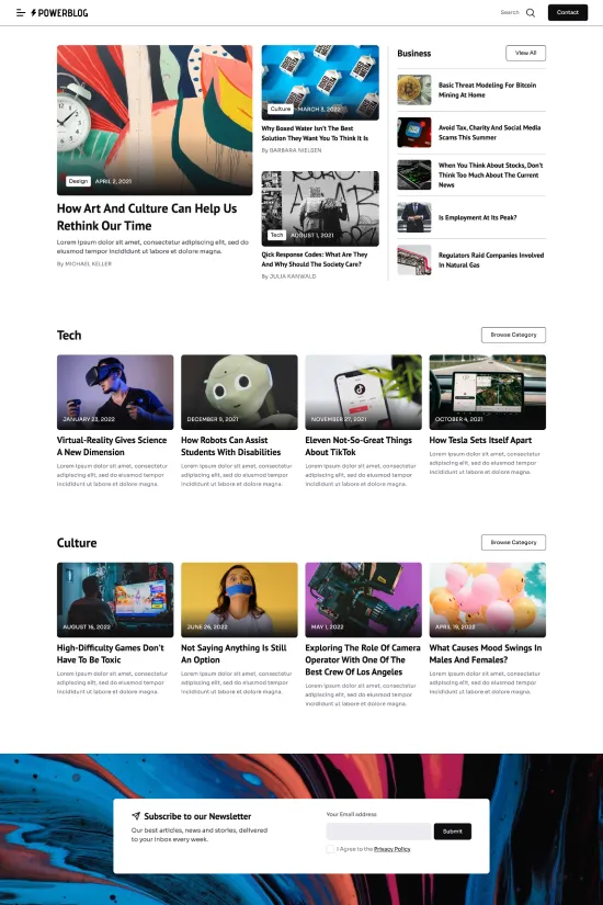 Technology Minimalistic Blog Webflow Website Template