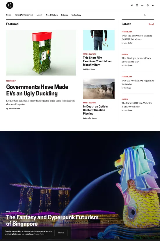 Technology Blogging Minimalist Webflow website template