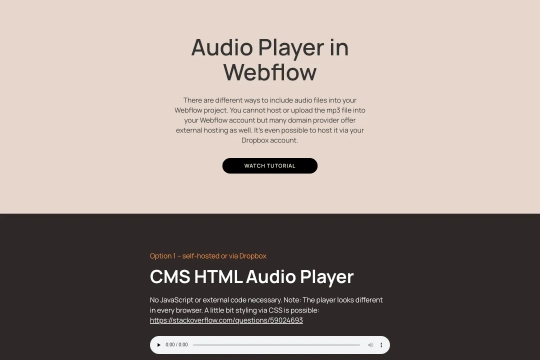 Green Audio Player Webflow cloneable