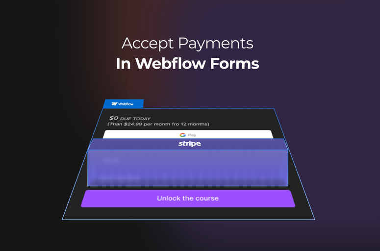 Enhance your website with secure payment forms using Form Payments, the Webflow app integrating Stripe for effortless payments. Customize designs, increase conversions with various payment options, and support global transactions. Simplify setup with a clear pricing structure for a seamless user experience.
