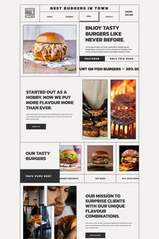 Food and Beverage Monochrome Modern Webflow website template