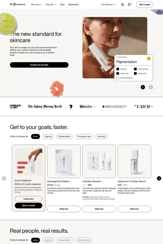Clean Green Sans-serif Health & Beauty Webflow Website Example