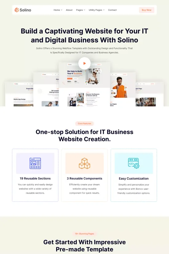 Tech Startups Modern Clean Webflow Website Template