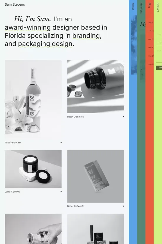 Design Monochromatic Clean CV Webflow website template
