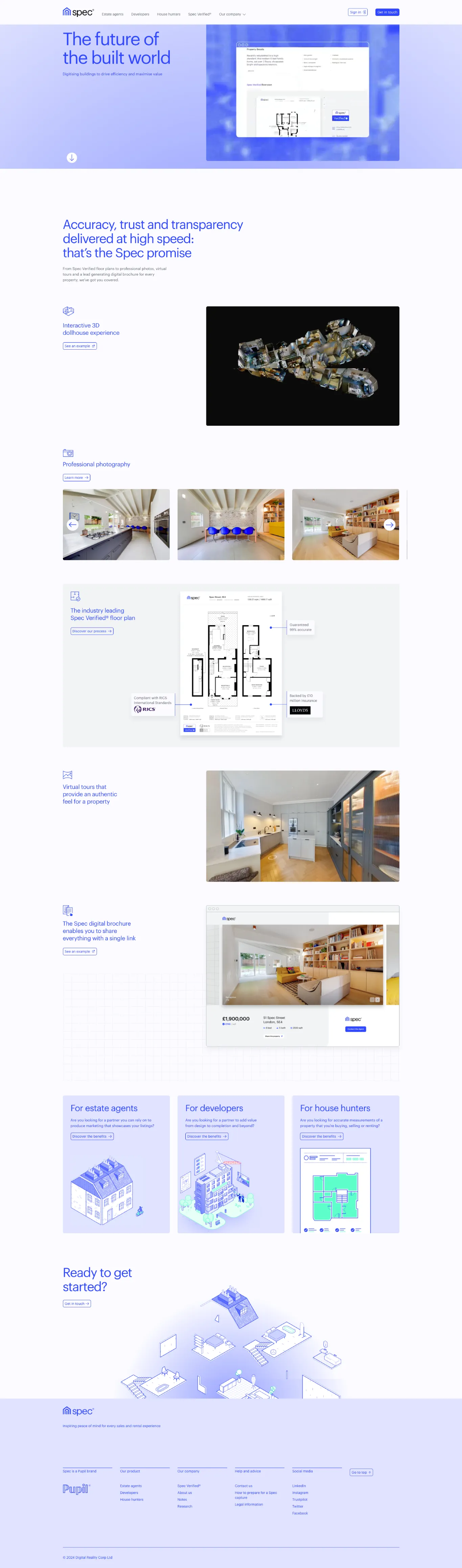 Modern Blue Sans-serif Real Estate Webflow website example