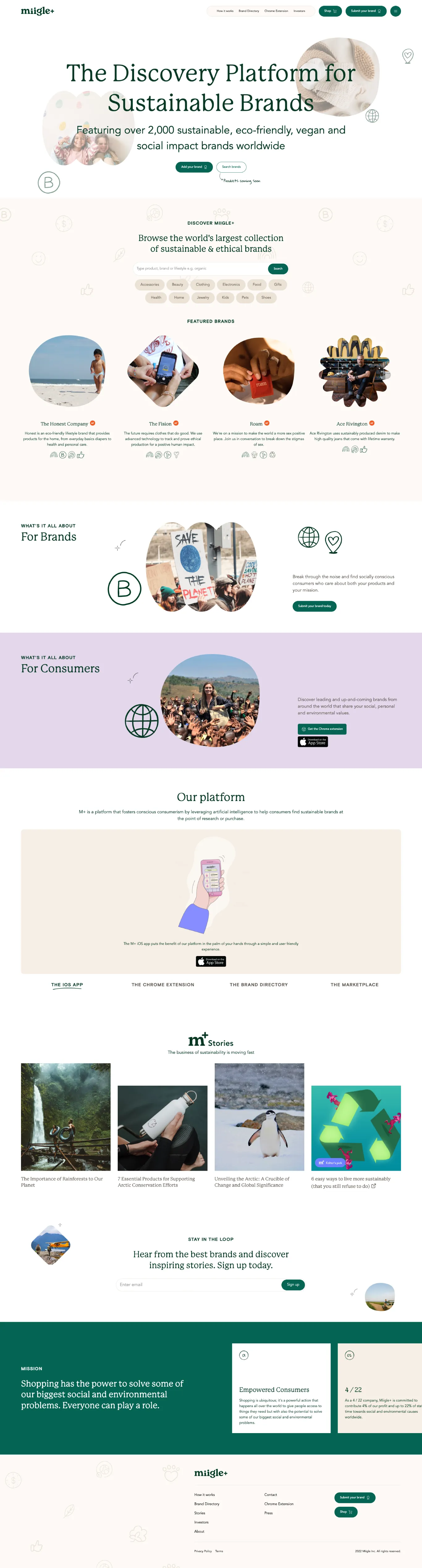 Sustainable Consumer Goods Green Sans-serif Modern Webflow website example