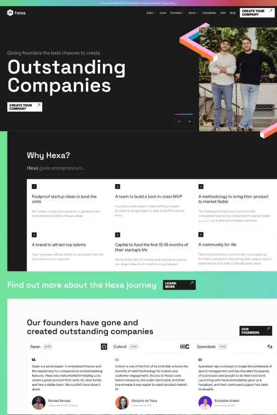 Minimalistic Sans-serif Modern Venture Capital Webflow website example