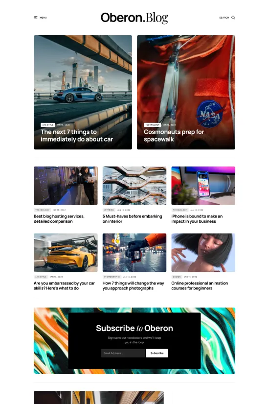 Technology Blog Black Modern Webflow website template