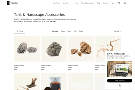 Aquatic e-commerce Webflow Template cloneable