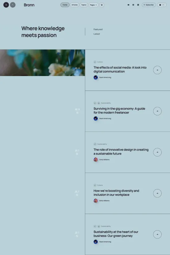 Modern Dark Blue Blog Webflow Website Template