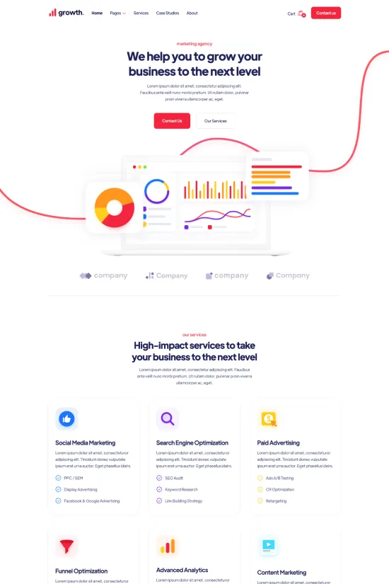 Bold Red Startup Professional Webflow website template