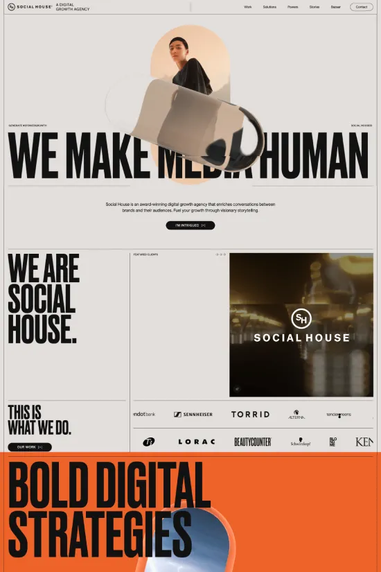 Bold Orange Sans-serif Modern Webflow website example