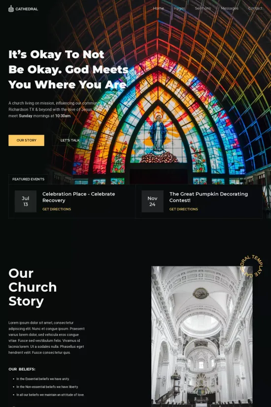 Religious Non-Profit Dark Webflow Website Template