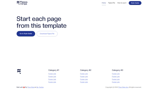 Flow Ninja Starter Styleguide Webflow cloneable