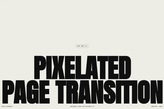 GSAP Pixelated Page Transition Webflow cloneable
