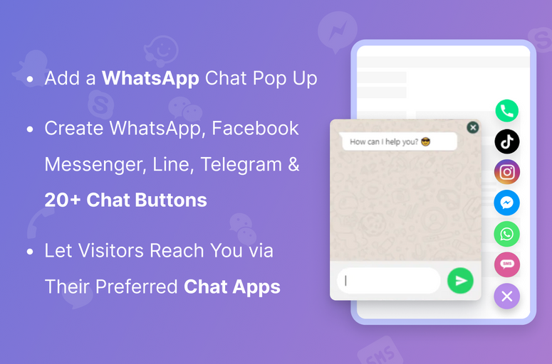 Enhance customer engagement with the versatile Webflow app, Chaty: WhatsApp & Chat Buttons. Integrate multi-channel chat support with customization, triggers, analytics, and more for a professional and personalized user experience. Ideal for websites seeking efficient and tailored customer support.