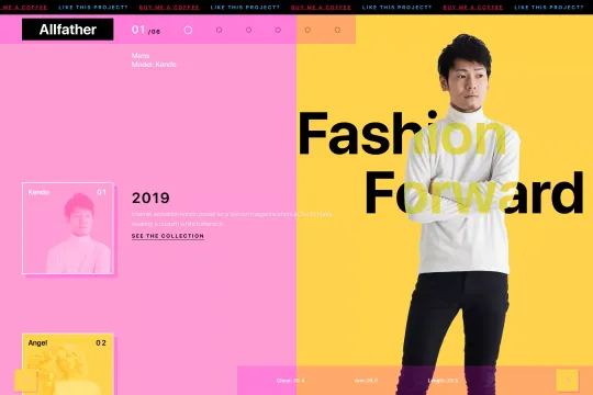 Fashion portfolio slider Webflow cloneable