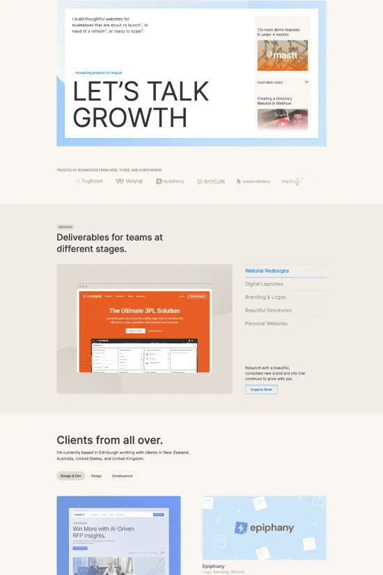  Modern White Blue Grey Web Design Webflow Example