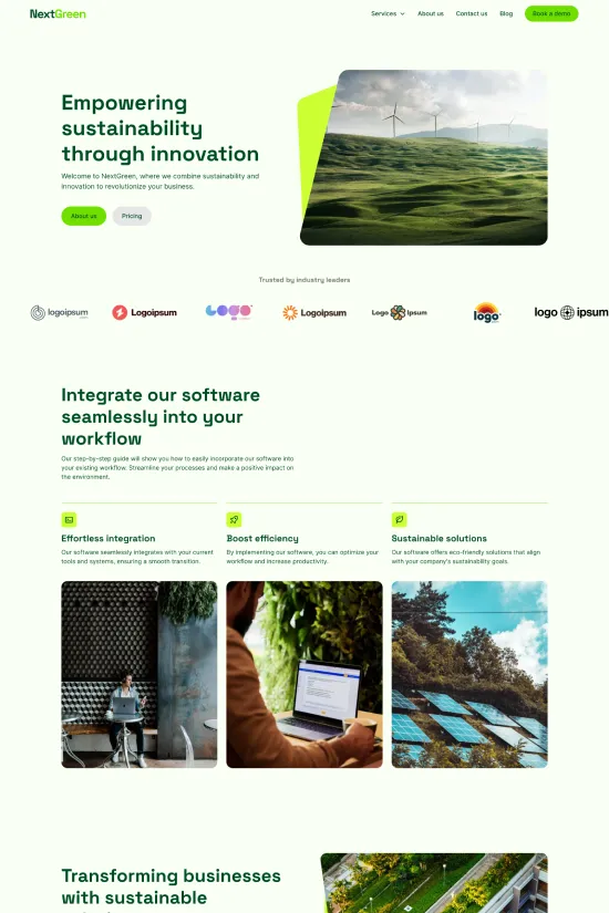 Green White Modern Technology
