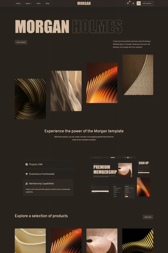 Minimalist Portfolio  Black Copper Webflow website template