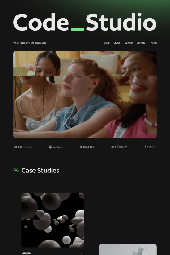 Dynamic Dark Teal Design Agency Webflow Website Template
