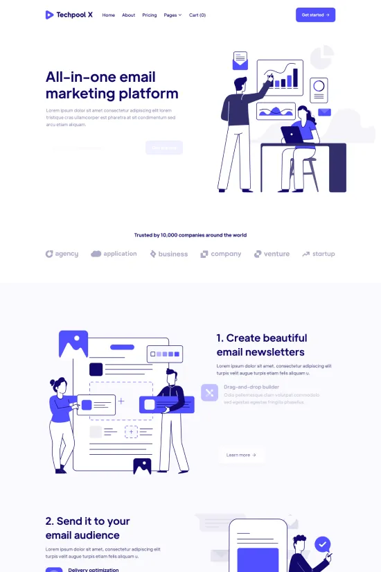 Blue Modern Creative Agencies Tech App Webflow website template