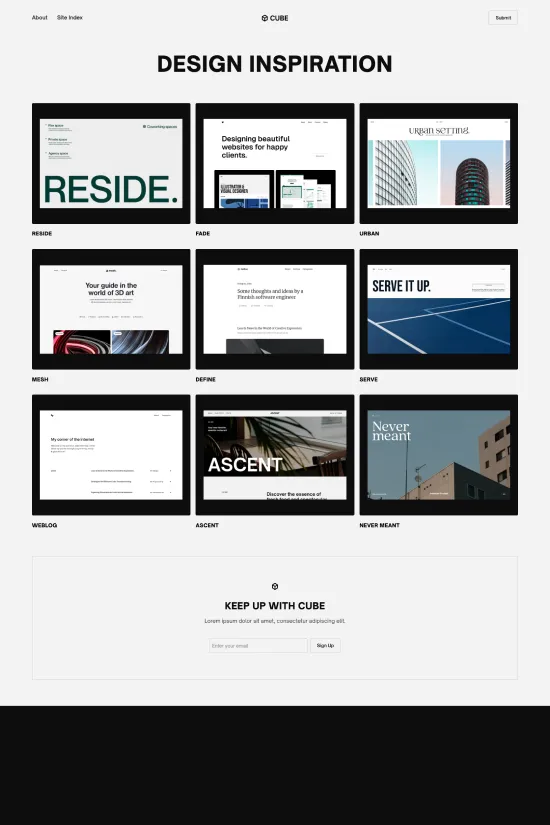 Modern Inspiration Directory Webflow website template