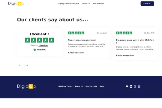 Trustpilot Review Slider Webflow cloneable