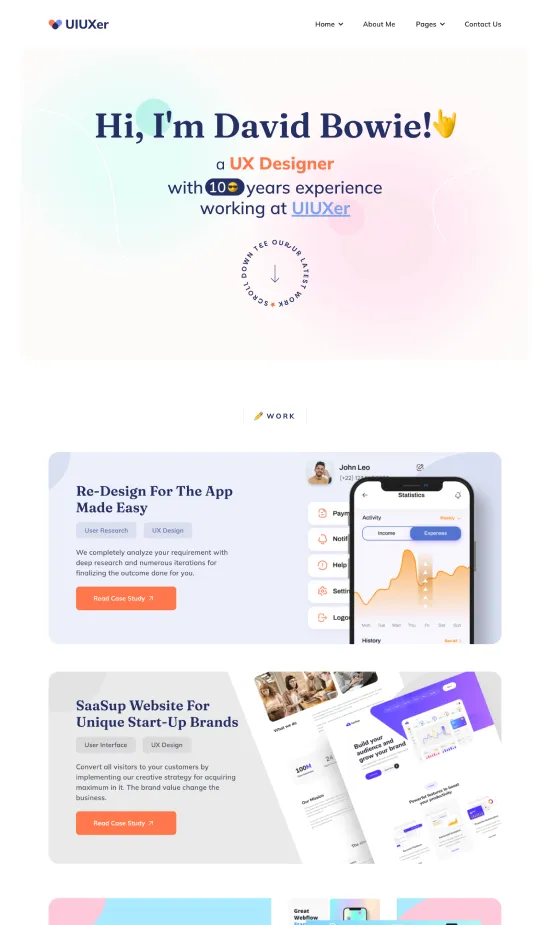 Vivid Personal Portfolio Webflow website template