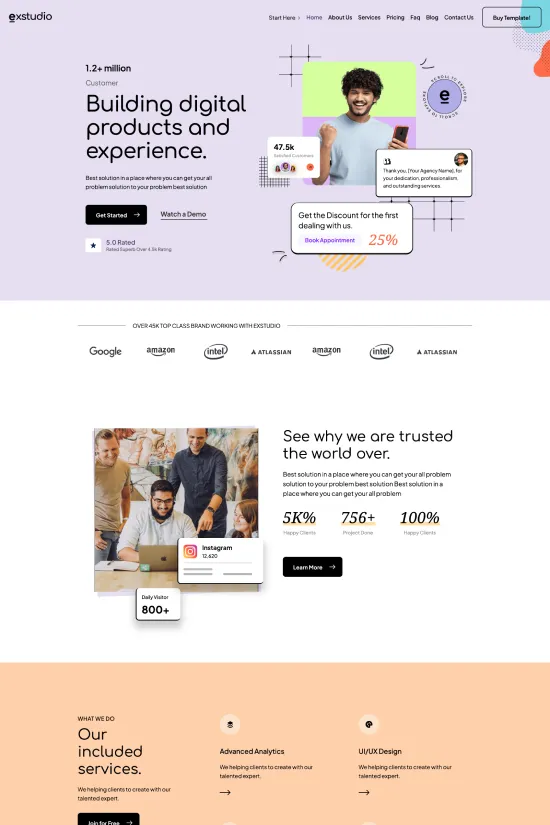 Digital Marketing Pastel Website Template