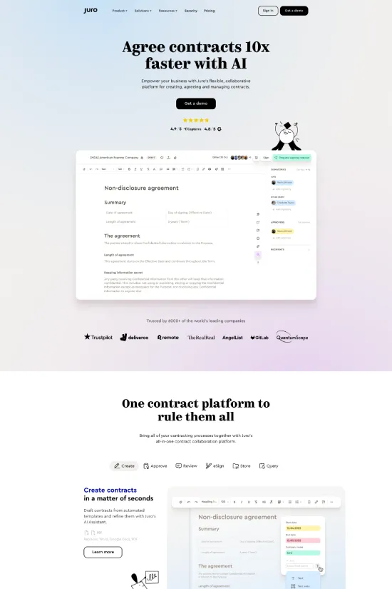 Legal Tech Minimalist Webflow website example