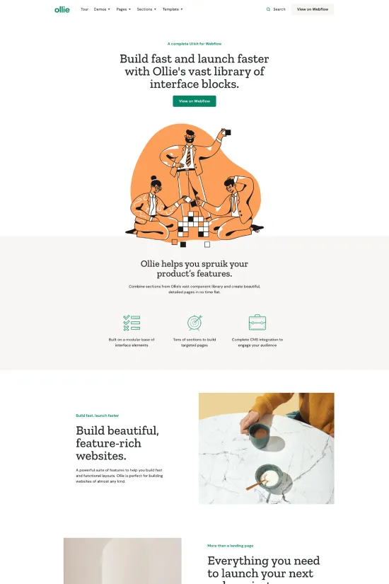 Contemporary Green and White Illustrative Webflow website template