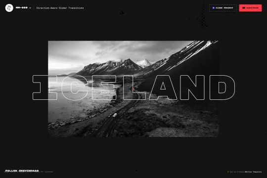 Mouse Interactive Slider Webflow cloneable