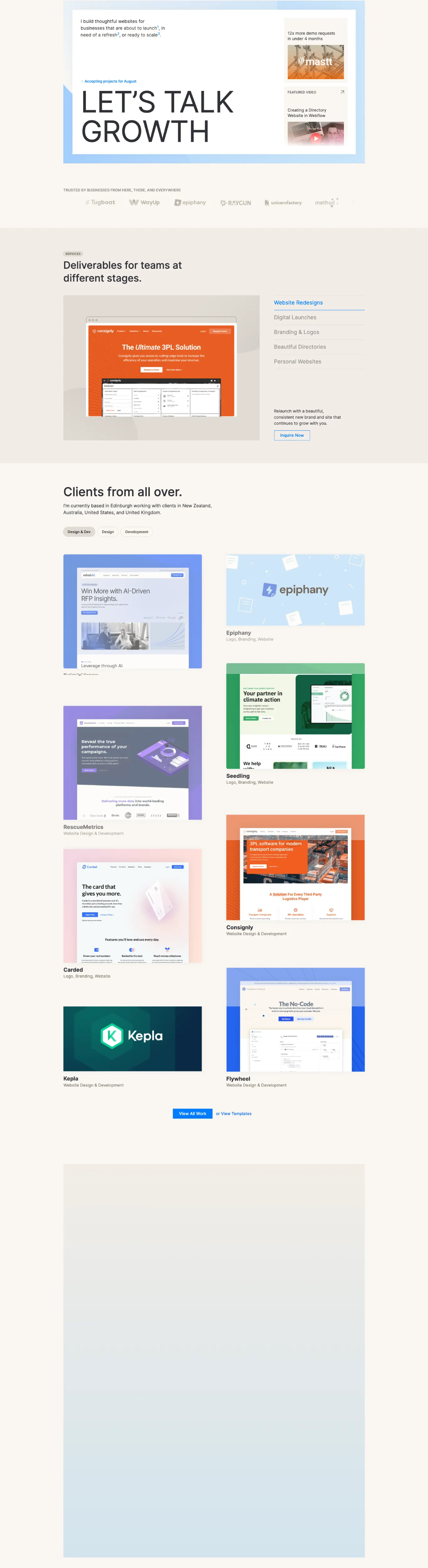  Modern White Blue Grey Web Design Webflow Example