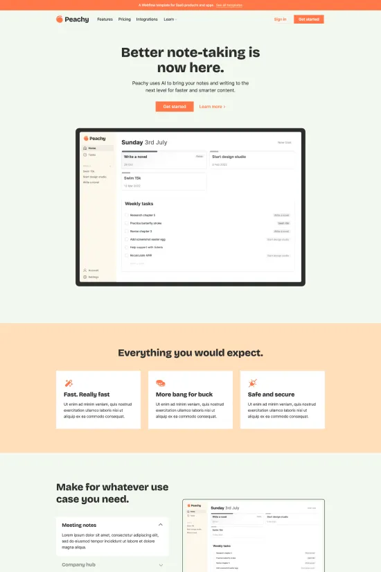 Professional Peach Coral Webflow website template