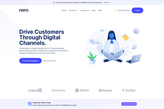 Startup Landing Page Template Webflow cloneable