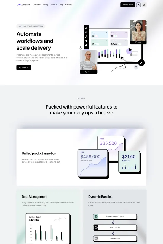 Modern Black and White Startup Webflow Website Template