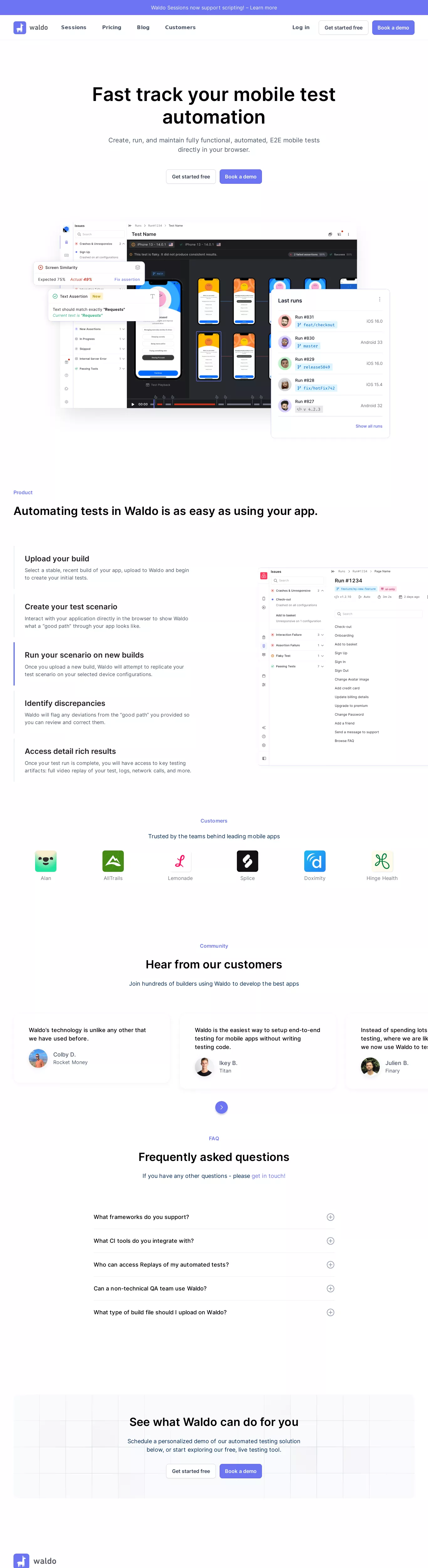 Modern Mobile Testing Webflow Technology Site Example