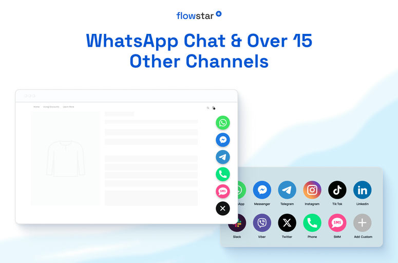 Enhance customer service and boost sales with Social Chat Buttons, a Webflow app integrating messaging platforms like WhatsApp and Facebook Messenger. Increase efficiency, improve response times, and elevate user experience on your website.