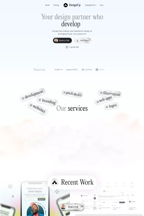 Modern Blue Sans-serif Web Designer Webflow website example