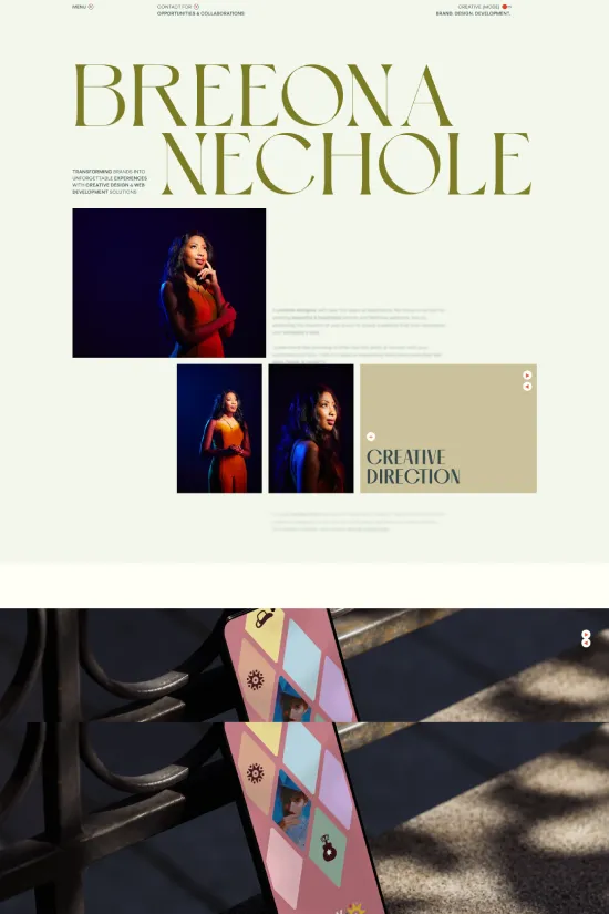 Professional Creative Olive Green Web Designer Webflow Website Example