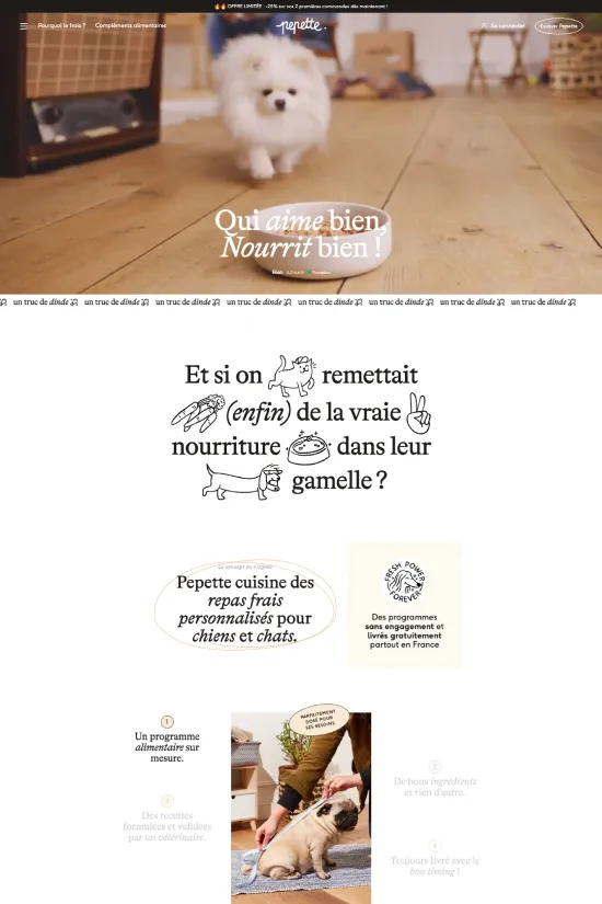 Pet Food Webflow website example