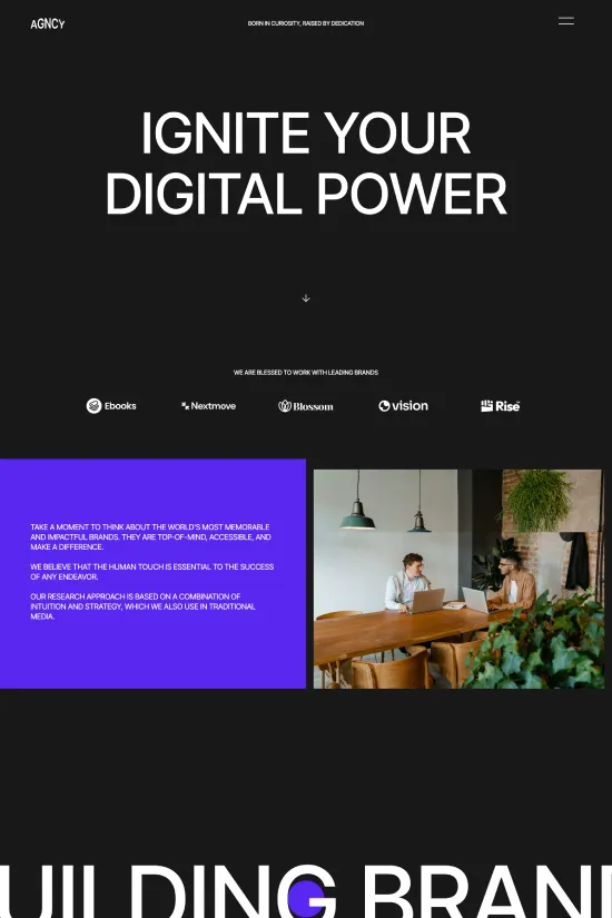 Bold Dark Theme Agency Professional Webflow website template