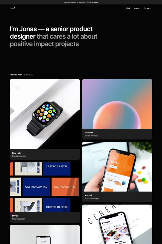Dark Modern Portfolio Webflow website template
