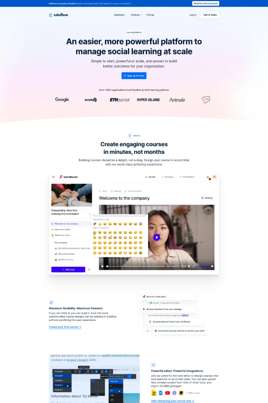 Educational Webflow site example: Blue Modern Sans-serif Education Technology