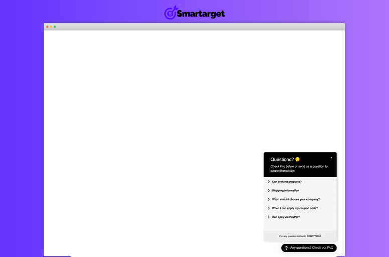 Enhance website trust and transparency with the Smartarget FAQ app. Streamline customer support, reduce inquiries, and improve user experience on all devices. Perfect for Webflow app designers and developers.